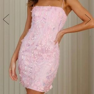 Hello Molly Sequin Mesh Mini Dress